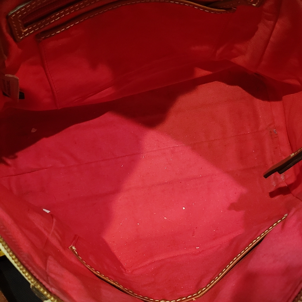 Dooney & Bourke Cream and Tan Leather Satchel - Picture 4 of 6
